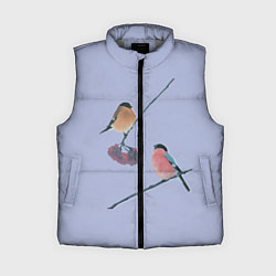 Женский жилет Снегири на ветке, цвет: 3D-светло-серый