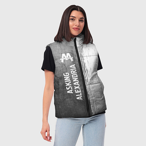 Женский жилет Asking Alexandria - grey gradient по-вертикали / 3D-Черный – фото 3