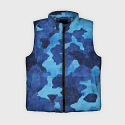 Женский жилет Синий камуфляж, цвет: 3D-светло-серый