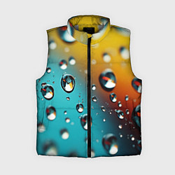 Женский жилет Крупные капли на цветном фоне, цвет: 3D-светло-серый