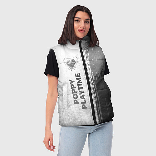 Женский жилет Poppy Playtime - white gradient по-вертикали / 3D-Черный – фото 3
