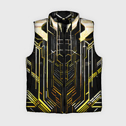 Женский жилет Gold lines on a black background