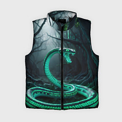 Женский жилет Змея в неоновом лесу, цвет: 3D-черный