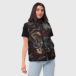 Женский жилет Волна безумия, цвет: 3D-черный — фото 2