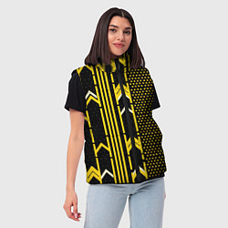 Женский жилет Жёлтые обои на чёрном фоне, цвет: 3D-черный — фото 2