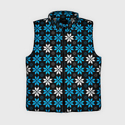 Женский жилет Бело-голубые звёзды на чёрном фоне
