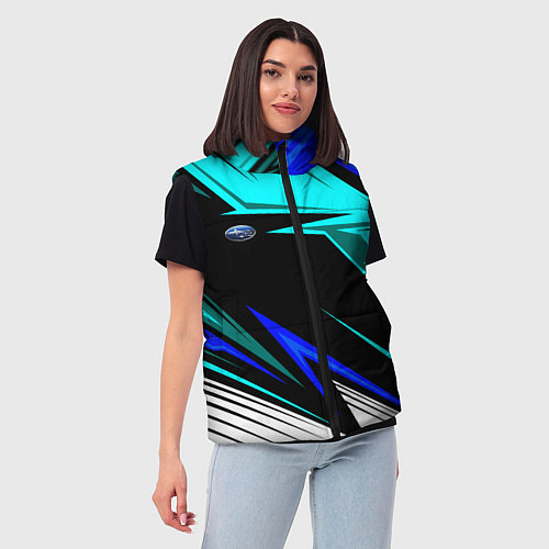 Женский жилет Субару - синий спорт / 3D-Черный – фото 3