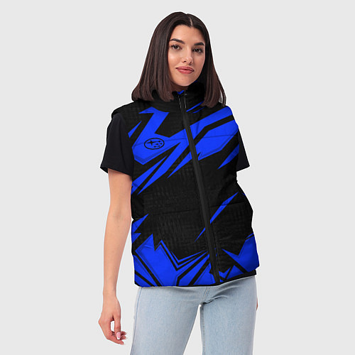 Женский жилет Субару - синий / 3D-Черный – фото 3