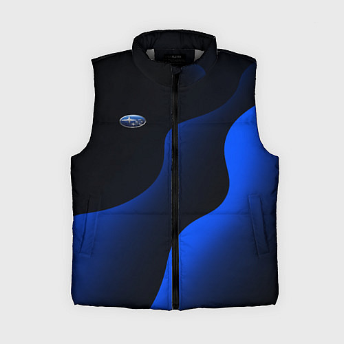 Женский жилет Субару - синие волны / 3D-Светло-серый – фото 1