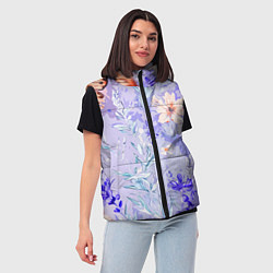 Женский жилет Растения на розовом фоне, цвет: 3D-светло-серый — фото 2