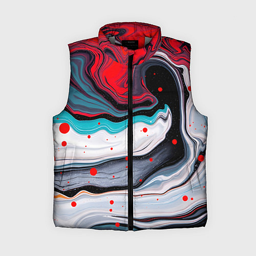 Женский жилет Флюид арт абстракция / 3D-Светло-серый – фото 1