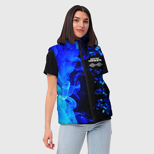 Женский жилет Arctic Monkeys - синий огонь и плиты / 3D-Красный – фото 3