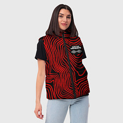 Женский жилет Arctic Monkeys - красные линии, цвет: 3D-красный — фото 2