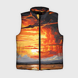 Женский жилет Багровый закат, цвет: 3D-черный