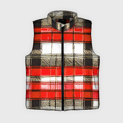 Женский жилет Чёрные полосы на красно-белом фоне