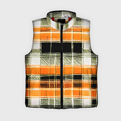 Женский жилет Белые полосы на чёрно-жёлтом фоне