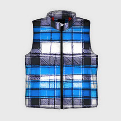 Женский жилет Чёрные полосы на сине-белом фоне