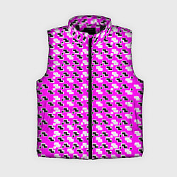 Женский жилет Чёрно-белые фигуры на розовом фоне
