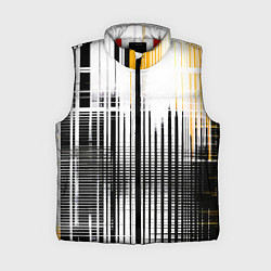 Женский жилет Жёлто-чёрный гранж на белом фоне, цвет: 3D-красный