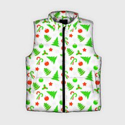 Женский жилет Новогодний ёлочный паттерн