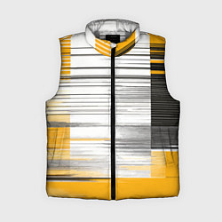 Женский жилет Чёрные вертикальные полосы на жёлто-белом фоне
