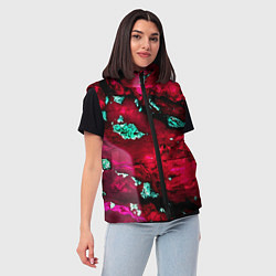 Женский жилет Абстракция красно-голубая, цвет: 3D-красный — фото 2