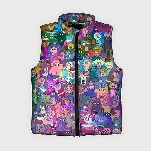 Женский жилет Новогодний виммельбух / 3D-Светло-серый – фото 1