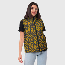 Женский жилет Рыжие пятна леопарда, цвет: 3D-черный — фото 2