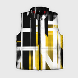 Женский жилет Чёрно-жёлтые вертикальные и горизонтальные полосы, цвет: 3D-красный