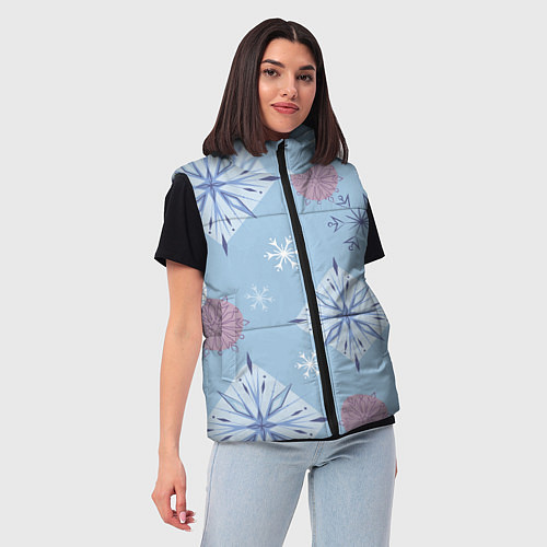 Женский жилет Снежинки Эльзы / 3D-Красный – фото 3