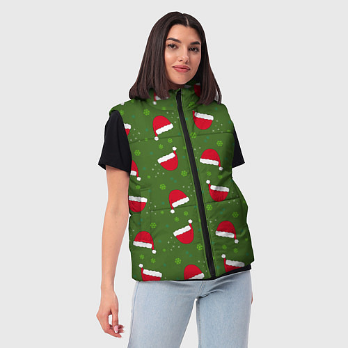 Женский жилет Шапка Санты / 3D-Красный – фото 3