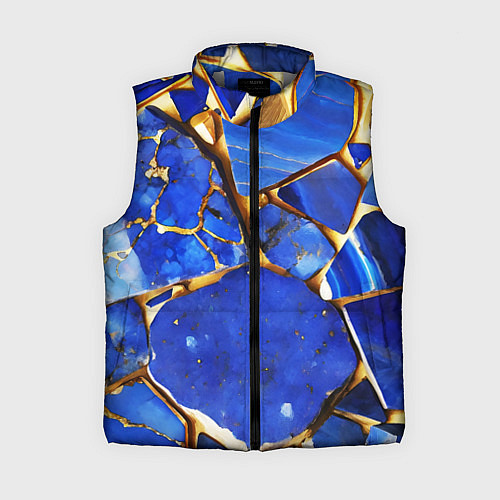 Женский жилет A gold mineral in a blue stone / 3D-Светло-серый – фото 1