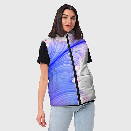 Женский жилет Узоры неон фрактал / 3D-Красный – фото 3