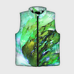 Женский жилет Зелёная абстракция, цвет: 3D-черный