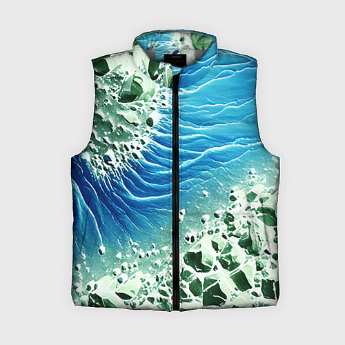 Женский жилет Берег и синие волны / 3D-Светло-серый – фото 1