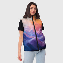 Женский жилет Волны разноцветных красок, цвет: 3D-красный — фото 2