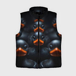 Женский жилет Уточки с оранжевым клювом, цвет: 3D-черный
