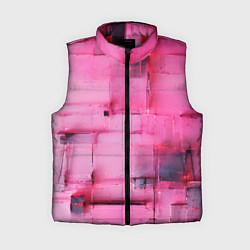 Женский жилет Чёрные пятна на розовом фоне абстракция