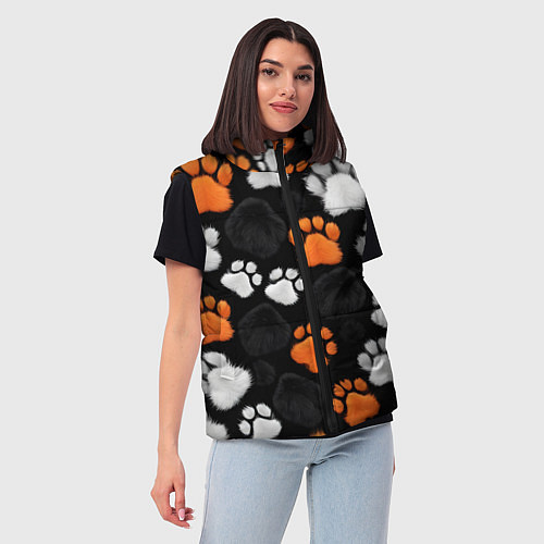 Женский жилет Мохнатые лапки / 3D-Красный – фото 3