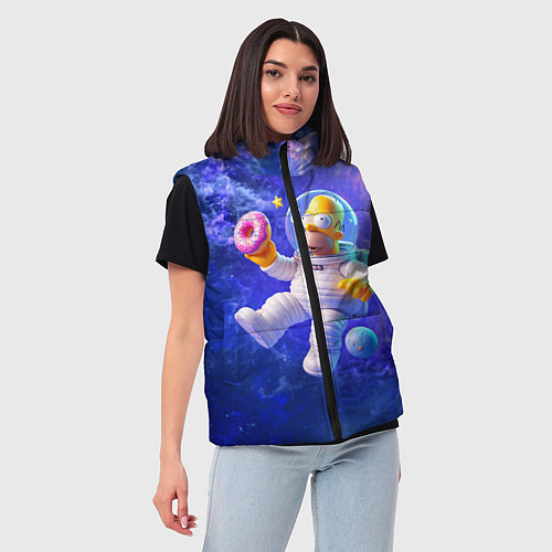 Женский жилет Homer Simpson is a brave astronaut / 3D-Красный – фото 3