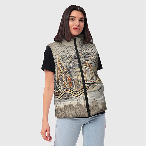 Женский жилет Город 2100 / 3D-Черный – фото 3
