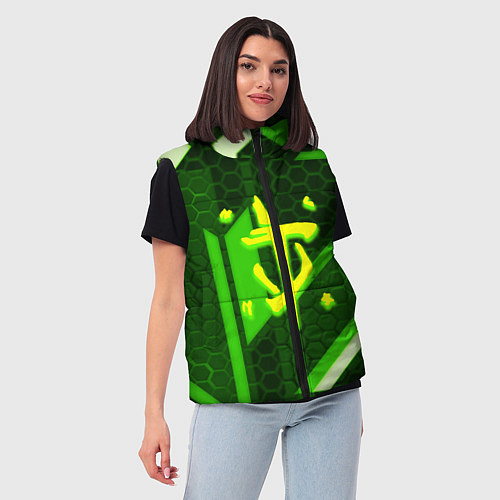 Женский жилет Doom geometry green / 3D-Черный – фото 3