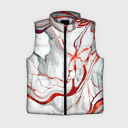 Женский жилет Красно-белый мрамор