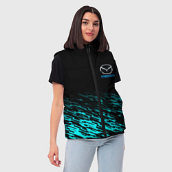 Женский жилет Mazda голубые краски, цвет: 3D-черный — фото 2