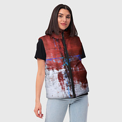 Женский жилет Ржавчина красно-белая, цвет: 3D-красный — фото 2