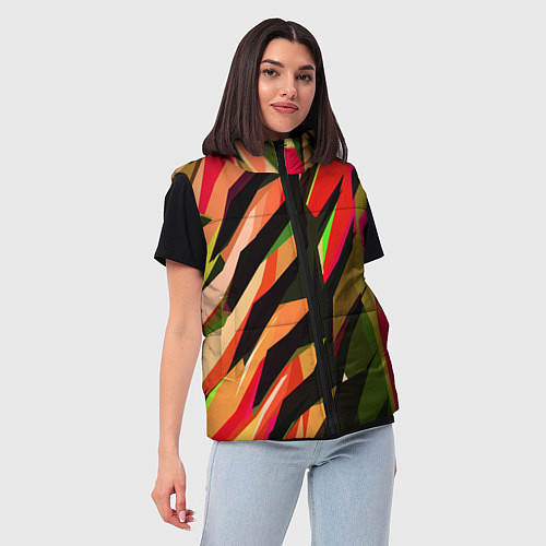 Женский жилет Красно-чёрная абстракция / 3D-Черный – фото 3