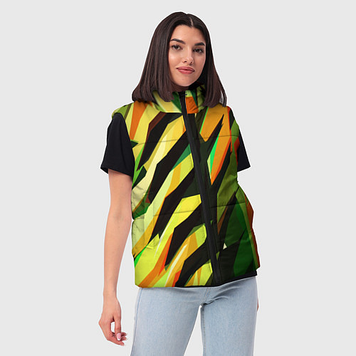 Женский жилет Чёрно-жёлтая абстракция / 3D-Черный – фото 3