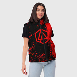 Женский жилет Linkin park краски всплеск текстура, цвет: 3D-красный — фото 2
