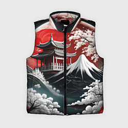 Женский жилет Футуристическая японская иллюстрация, цвет: 3D-светло-серый