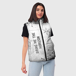 Женский жилет Bring Me the Horizon - white gradient вертикально, цвет: 3D-черный — фото 2